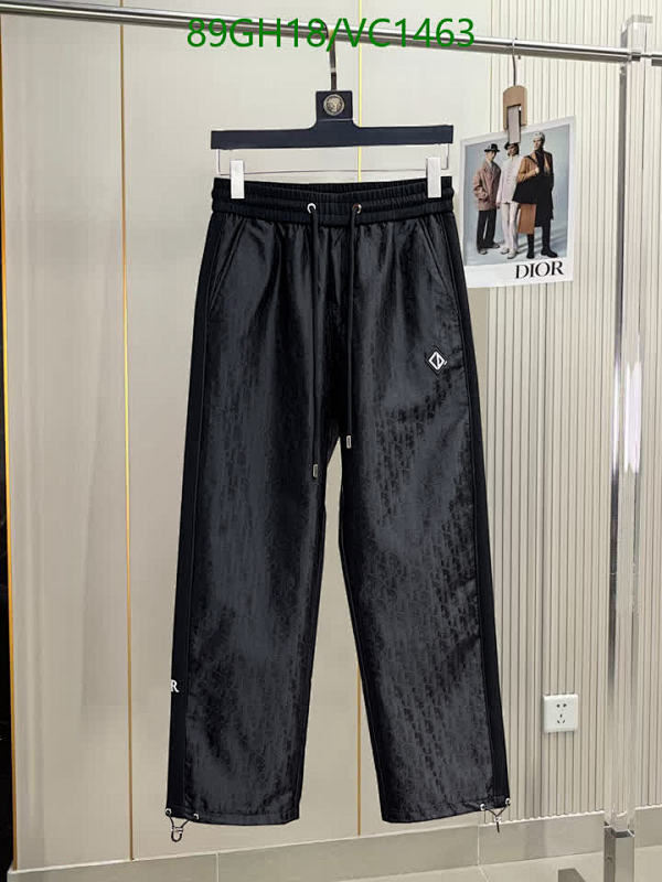 Dior Monogram Black Track Pants with Drawstring Waistband