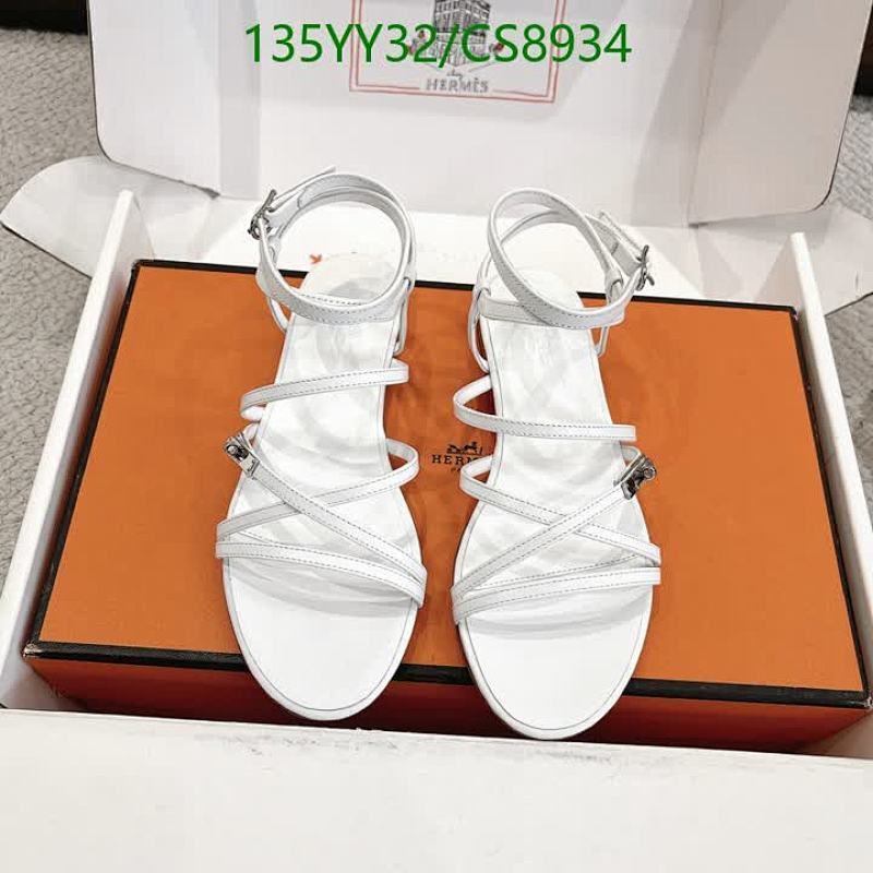 Hermes Women's White Leather Strappy Flat Sandals