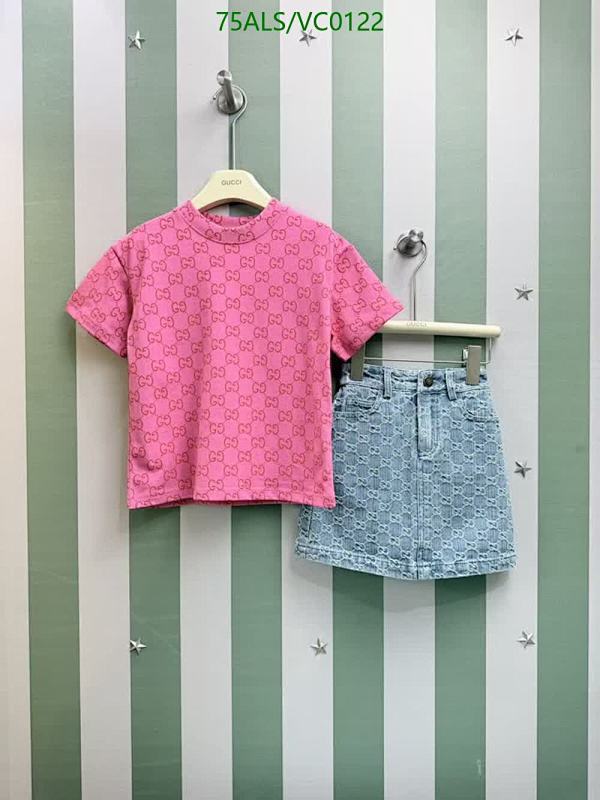 Gucci Kids Pink GG Monogram T-Shirt & Denim Skirt Set