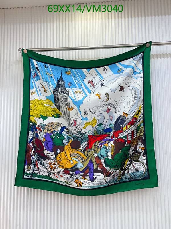 Products 42 Burberry Silk Square Scarf with Whimsical London Scene Print, 90x90cm