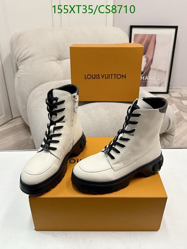Louis Vuitton Women's White Leather Combat Boots