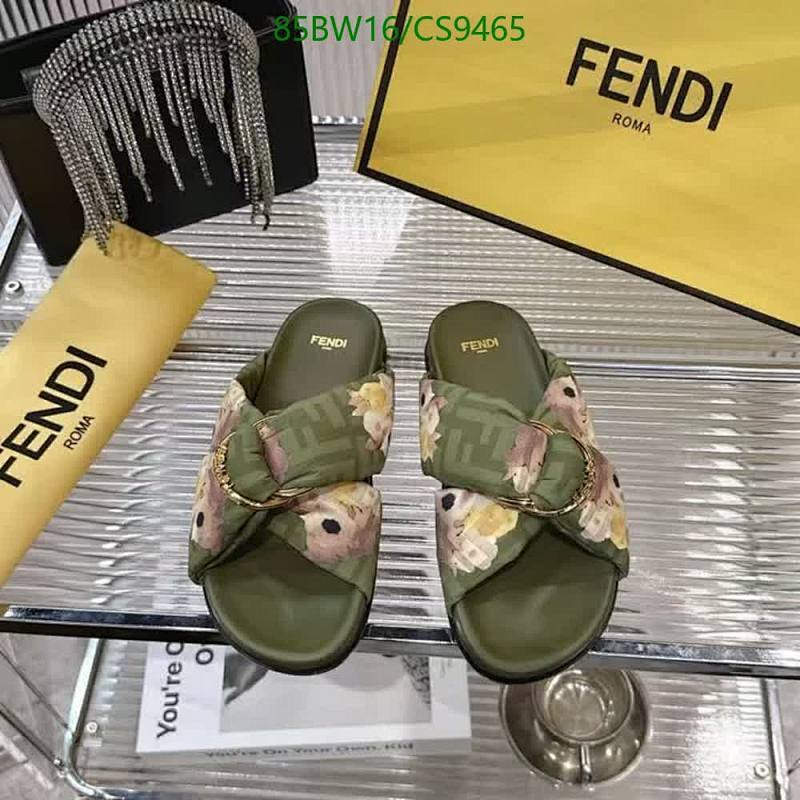 Fendi Women's Green Floral Print Slide Sandals - EU 35-41