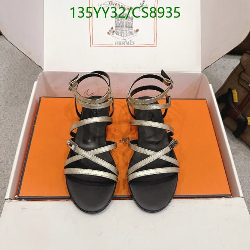 Hermes Women's Genuine Leather Strappy Flat Sandals Gold & Black EU 35-42