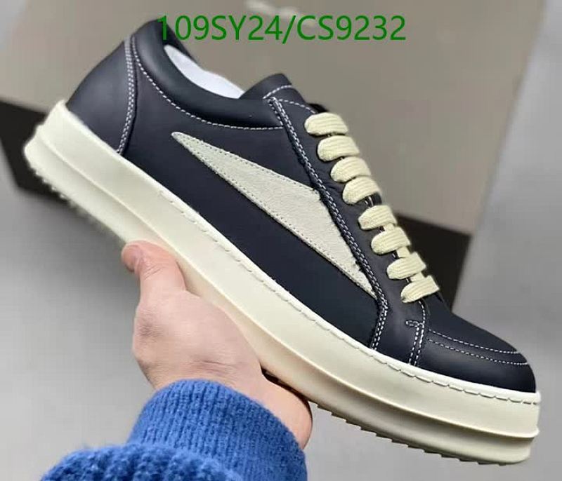 Rick Owens Men's Navy Leather Low-Top Sneakers - EU 35-45