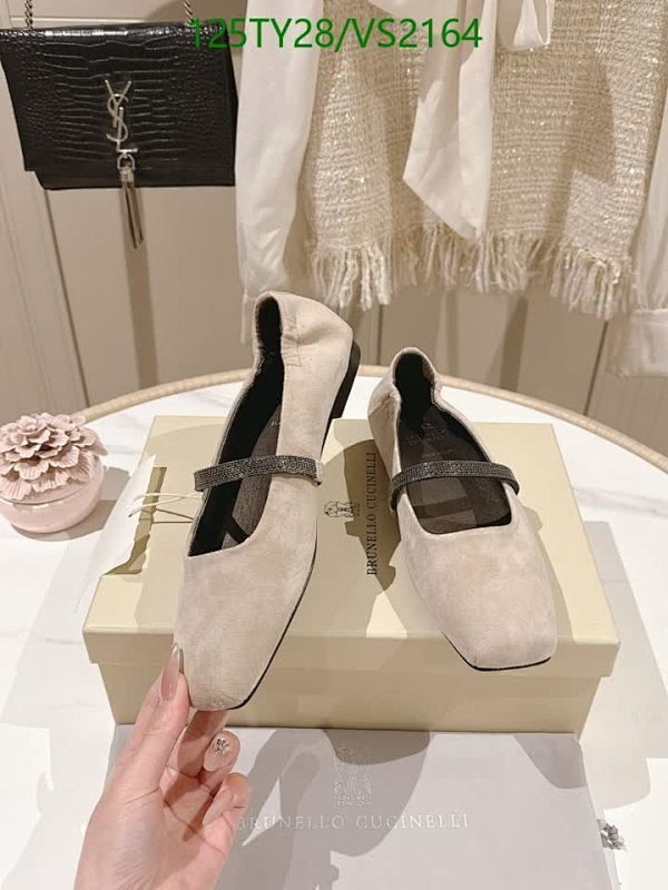 Brunello Cucinelli Women's Sheepskin Ballet Flats with Crystal Strap