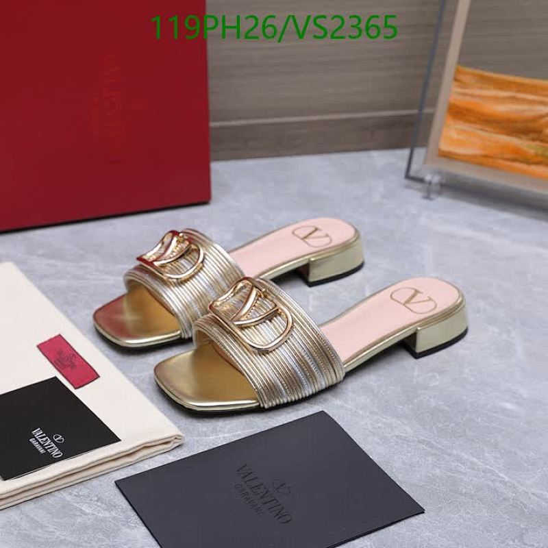 Valentino Garavani Women's Leather Low Heel Slide Sandals - Elegant Gold