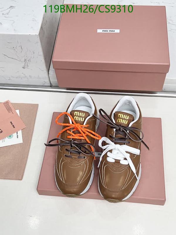Miu Miu Women's Brown Cowhide & Mesh Sneakers - EU 35-41