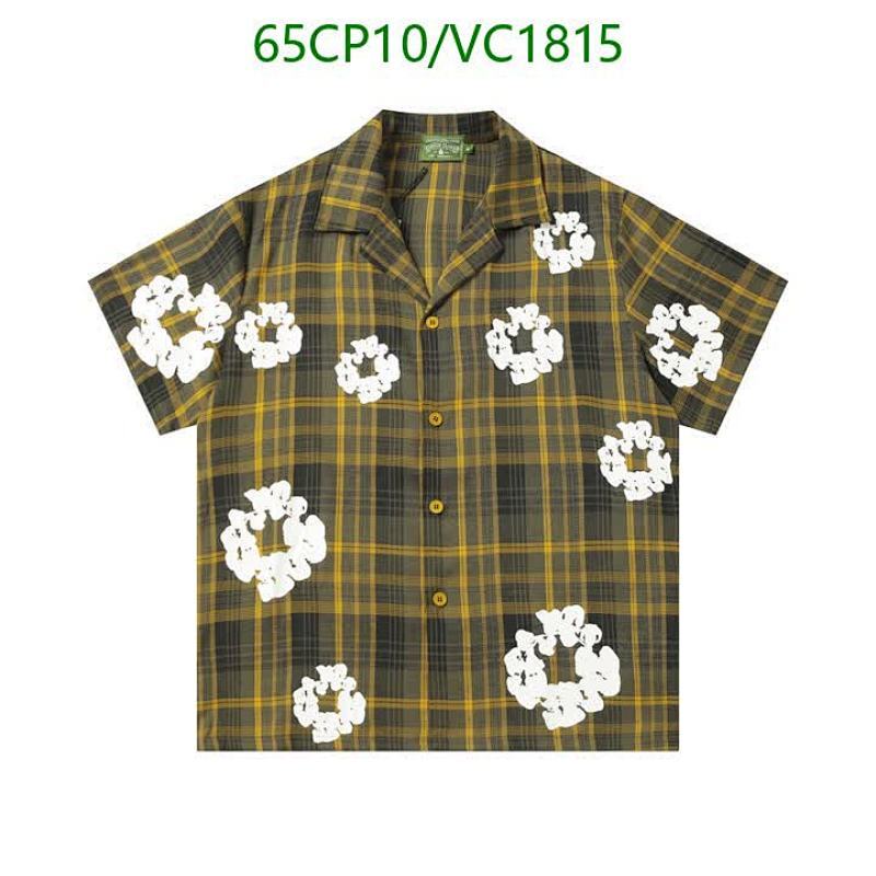 Denim Tears Plaid Button-Up Shirt with Floral Appliqués - Casual & Stylish