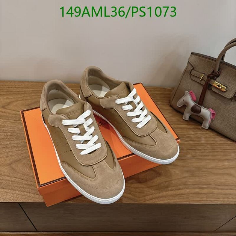 Hermes Men's Cowhide Casual Lace-Up Sneakers - EU35-45