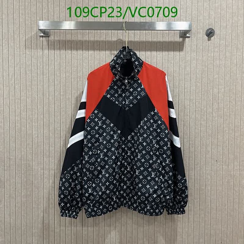 Louis Vuitton Monogram Windbreaker Jacket - Stylish Red & Black Outerwear