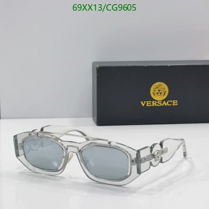 Versace 69XX13/CG9605 Clear Frame Sunglasses with Grey Lenses