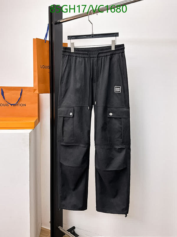 Miu Miu Unisex Black Cargo Pants with Drawstring & Pockets