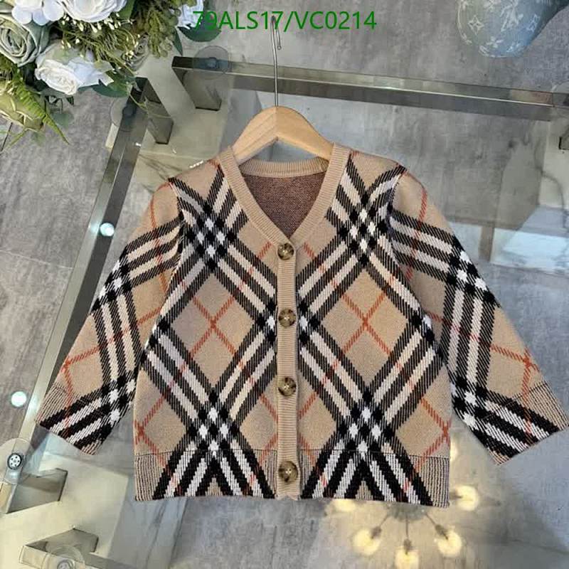 Burberry Kids Beige Checkered Knitted V-Neck Cardigan - Ages 80-160
