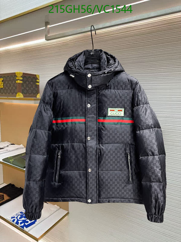 Gucci Women's Down Jacket with Hood - Monogrammed & Striped Design