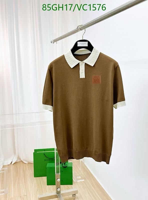 Loewe Men's Wool Short Sleeve Polo Shirt with Anagram Patch