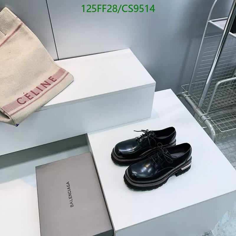 Balenciaga Women's Black Leather Platform Oxford Shoes