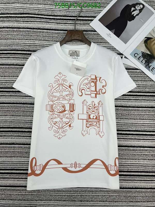 Hermes White T-Shirt with Ornate Print - Sizes S-L