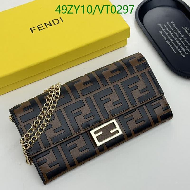Fendi Bi-Fold Wallet with Chain - Luxury Leather Accessory