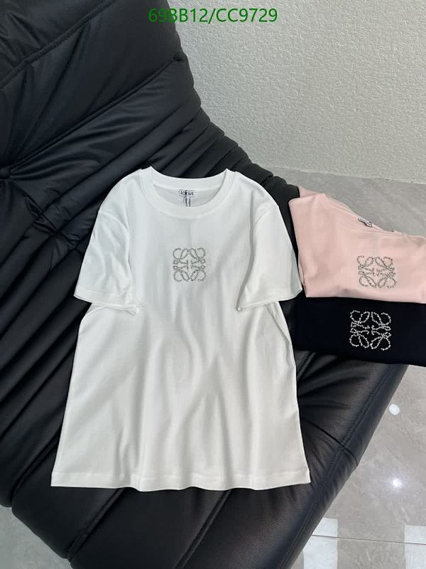 Loewe Cotton T-Shirt with Embellished Anagram Logo - White