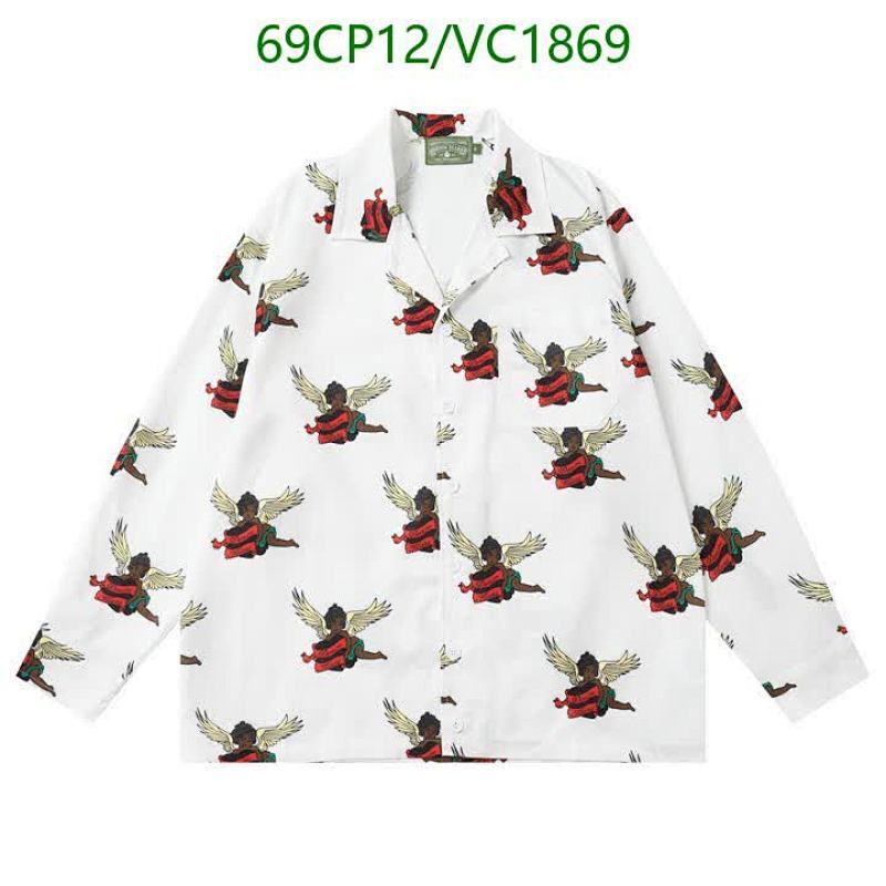 DENIM TEARS Angelic Print Long Sleeve Button-Up Shirt for Men & Women