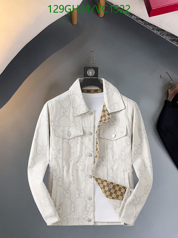 Gucci Monogram Denim Jacket for Men - Stylish Polyester Fiber Outerwear
