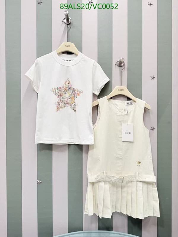 Dior Kids Cotton Printed Star T-Shirt & Pleated Dress Set
