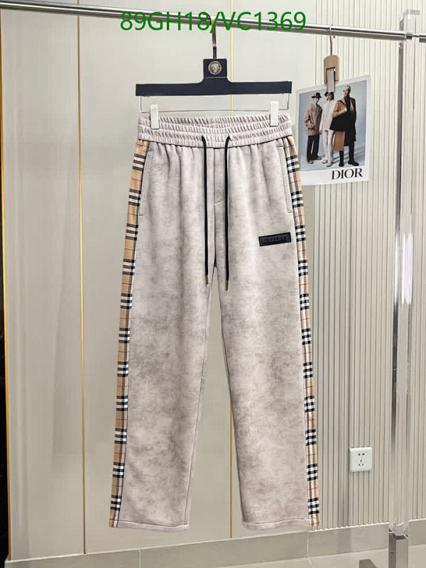 Burberry Men's Cotton Blend Check Side Stripe Track Pants