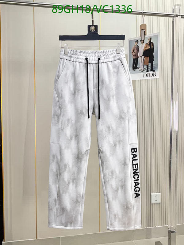 Balenciaga Men's Tie-Dye Cotton Blend Track Pants with Logo Print