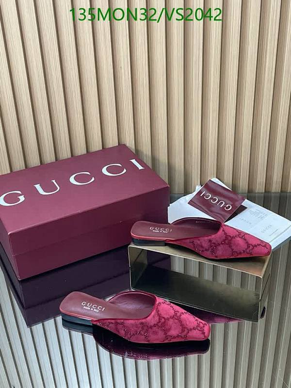 Gucci Women's Velvet & Sheepskin Embroidered Pointed Toe Mules