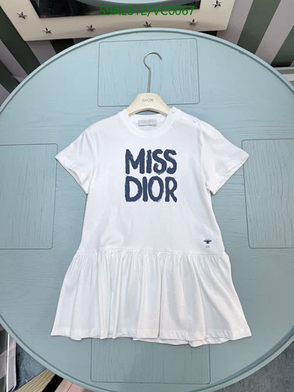 Dior Kids White Cotton 'Miss Dior' Ruffle Dress - Sizes 90-150