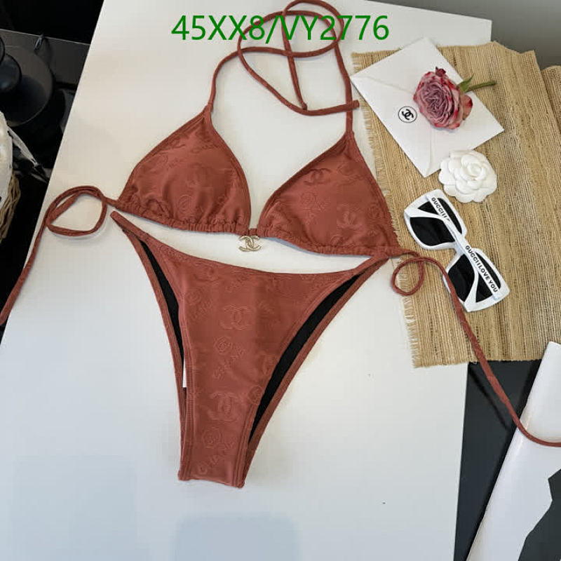 Chanel Women's Embossed Logo Triangle Bikini Set - Stylish Swimwear