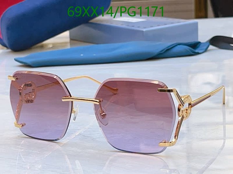 Gucci Rimless Gradient Hexagonal Sunglasses for Women - Stylish UV Protection