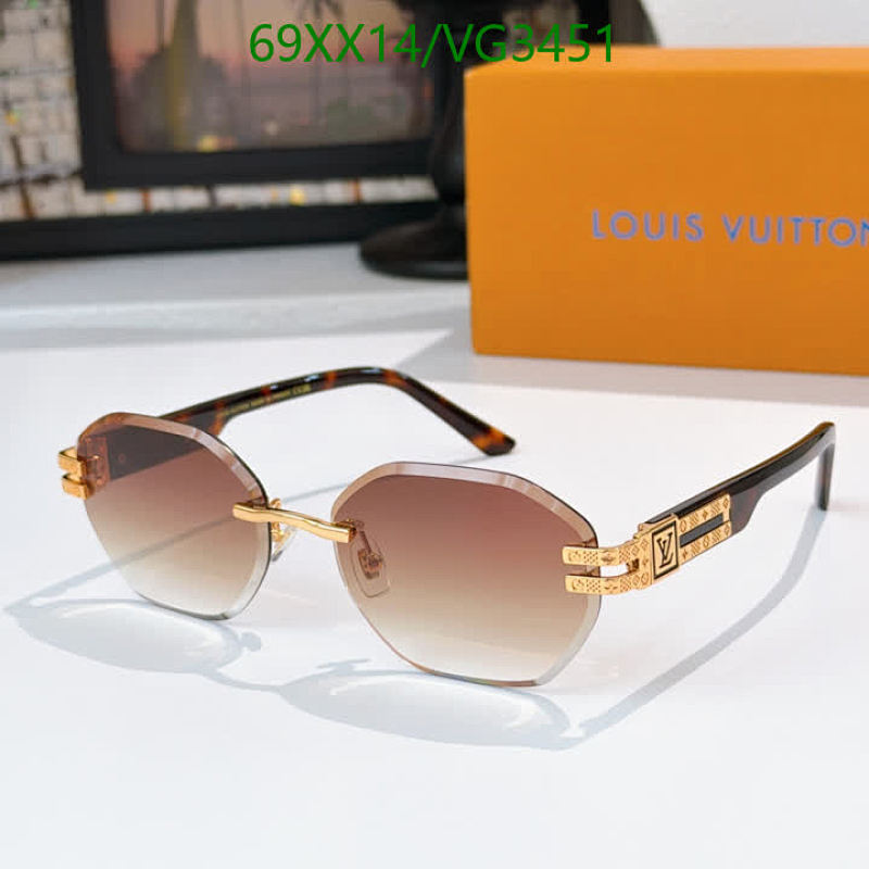 Louis Vuitton Hexagonal Rimless Sunglasses - Gradient Lenses & Gold Accents