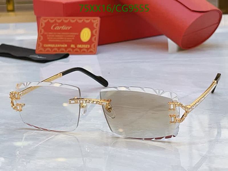 Cartier Rimless Square Eyeglasses with Gold-Tone & Crystal Accents