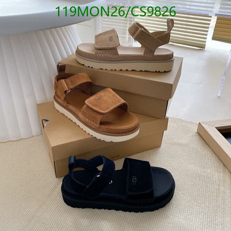 UGG Women's Genuine Leather Platform Strap Sandals