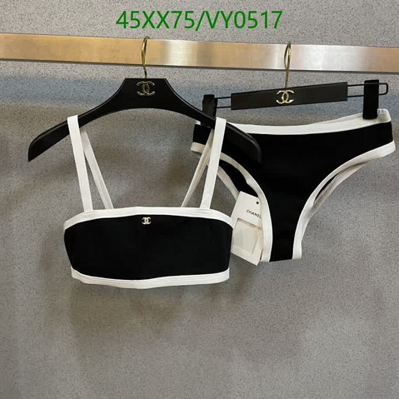 Chanel Black and White Contrast Trim Swimsuit - Stylish Two-Piece Bathing Suit