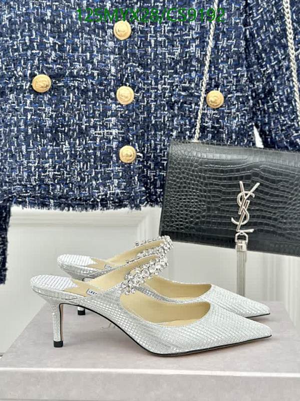 Jimmy Choo Women's Silver Crystal Embellished Slingback Heels
