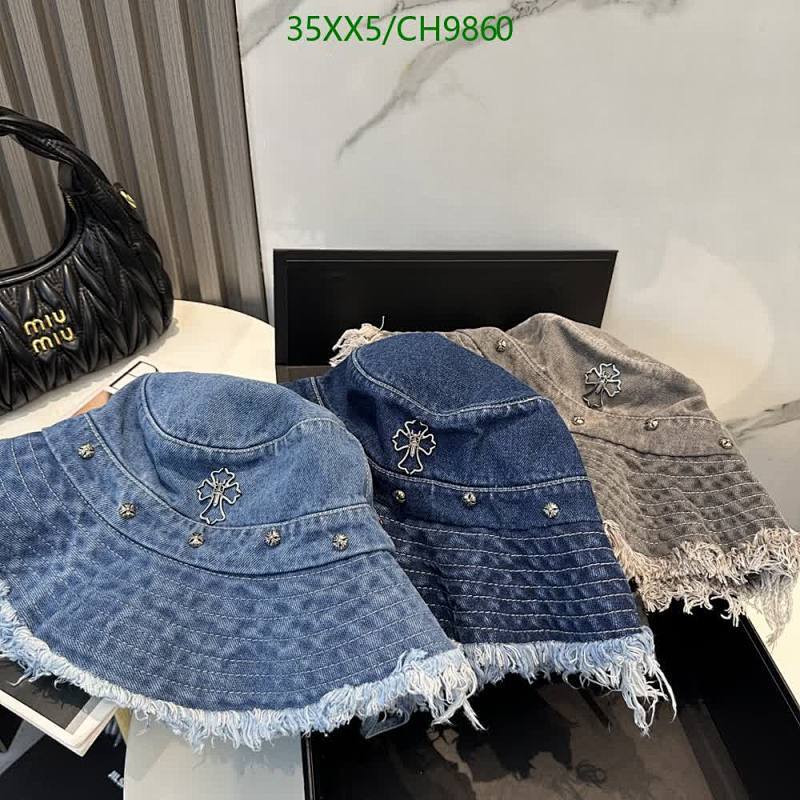 Chrome Hearts Denim Bucket Hat with Cross Embellishments
