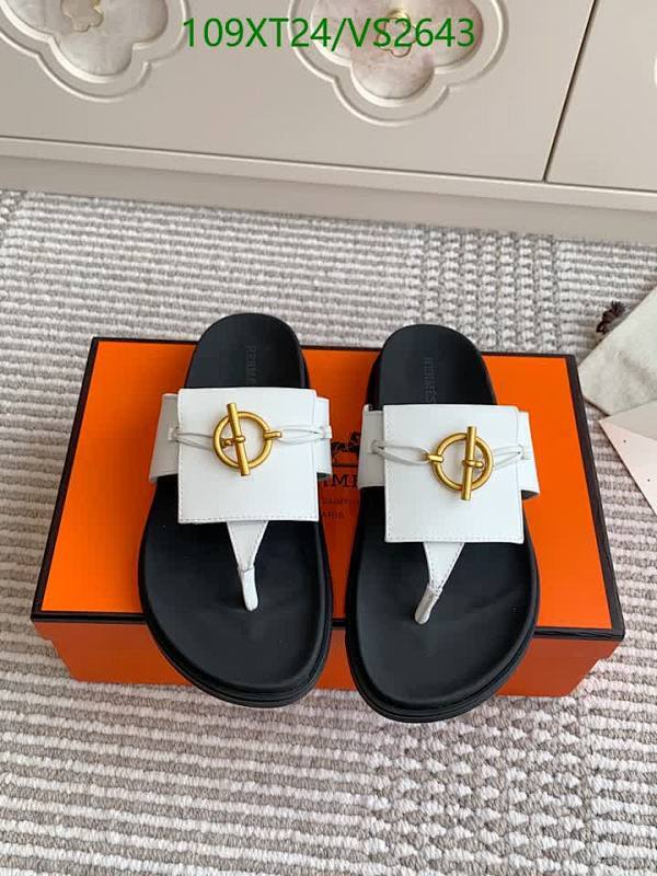 Hermes Men's Chic Cowhide Leather Sandals - Comfortable & Stylish Thong Design
