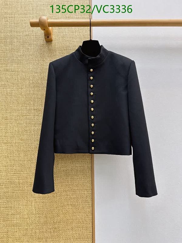 Celine Women's Crop Top Jacket with Gold Buttons - Elegant Black Design