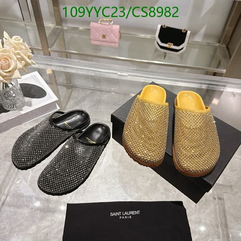 Yves Saint Laurent Women's Embellished Sheepskin Mules - Gold & Silver
