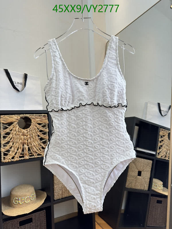 Chanel White Embossed Monogram One-Piece Swimsuit for Women