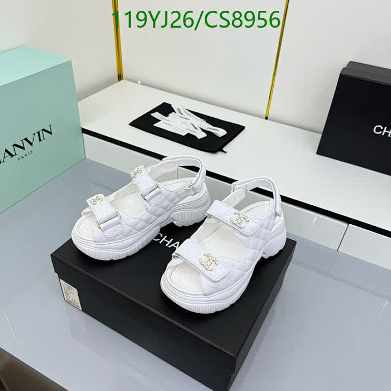 Chanel Women's Quilted Leather Platform Sandals White