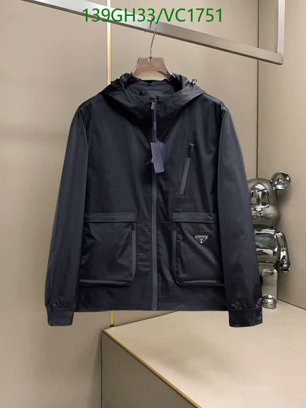 Prada Men's Stylish Hooded Zipper Jacket with Pockets - Polyester & Nylon