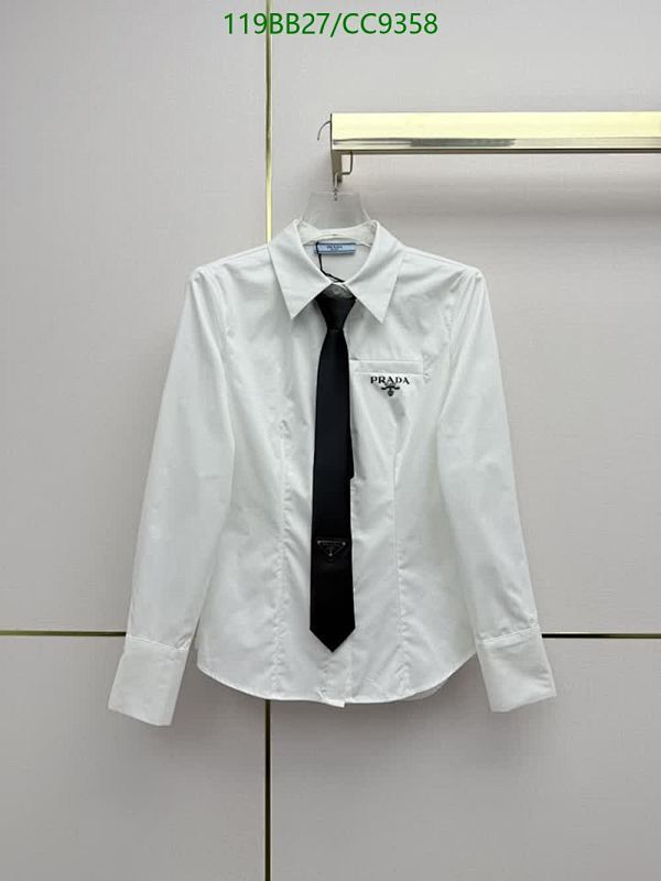 Prada Women's White Button-Down Shirt with Black Tie - Available in S-M-L