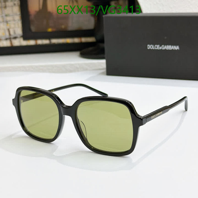 Dolce & Gabbana Oversized Square Sunglasses for Women - Black Frame, Green Lenses