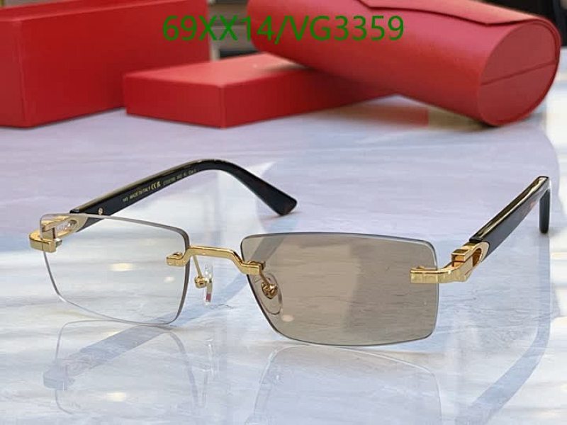 Cartier Rimless Gold-Tone Rectangular Sunglasses - VG3359
