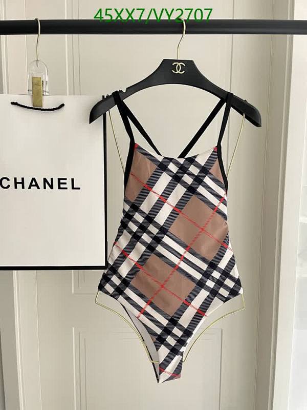 Burberry Plaid One-Piece Swimsuit for Women - Classic Check Performance Swimwear