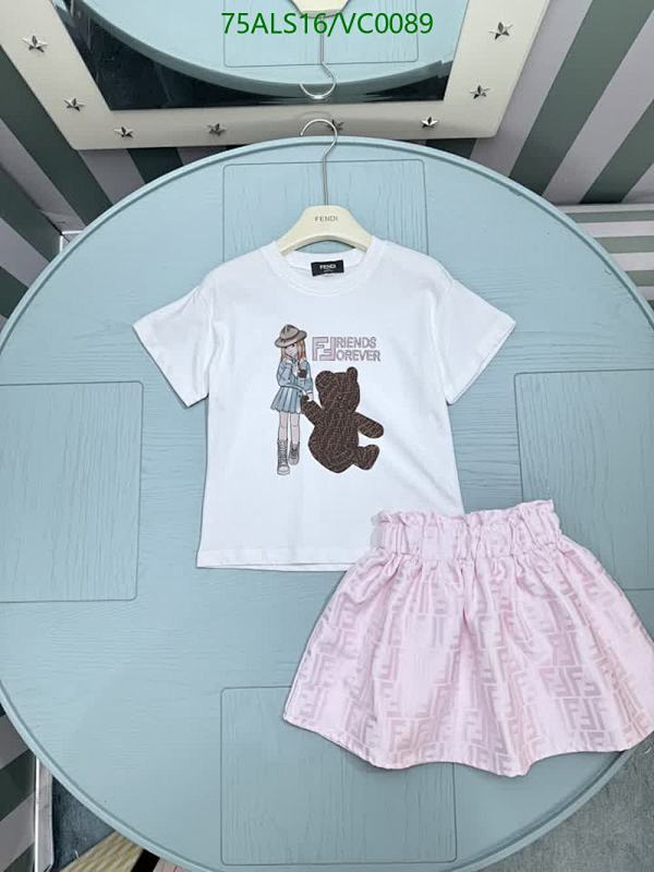 Fendi Kids White Cotton T-Shirt and Pink FF Logo Skirt Set
