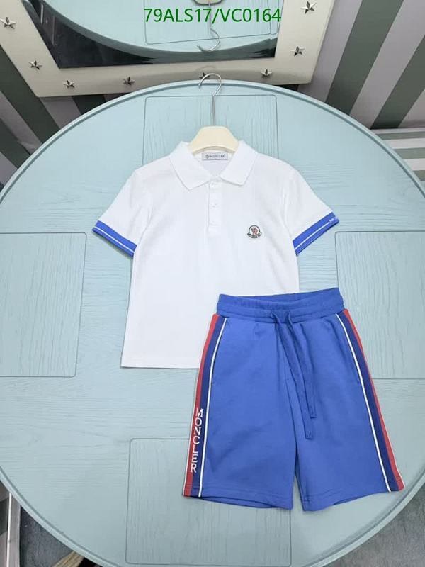Moncler Kids White Polo Shirt & Blue Shorts Set